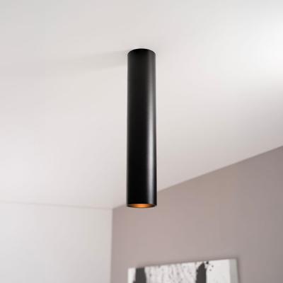 Canopus nero l by LUSENZ - Cilindervormige opbouwspot in met mat zwarte coating