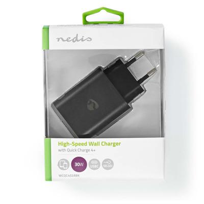 Nedis Oplader | Snellaad functie | 1.5 / 2.0 / 2.5 / 3.0 A | 32 W | 1 stuks - WCQC402ABK WCQC402ABK