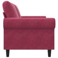Tweezitsbank 140 cm fluweel wijnrood - thumbnail