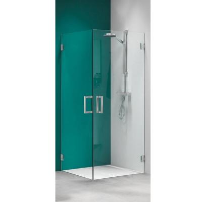 swingdeur (voor comb. hoekinstap) 900 breed 2000 hoog chroom/zilver hoogglans helder glas + antikalk