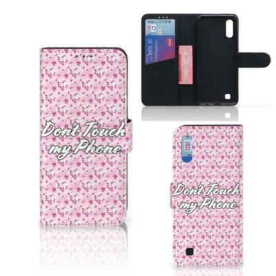 Samsung Galaxy M10 Portemonnee Hoesje Flowers Pink DTMP