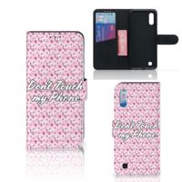 Samsung Galaxy M10 Portemonnee Hoesje Flowers Pink DTMP - thumbnail