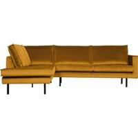 WOOOD Hoekbank 'Rodeo' Links, Velvet, kleur Oker - thumbnail