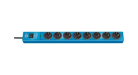 Brennenstuhl Hugo! Stekkerdoos 8-voudig met overspanningsbeveiliging (2 m kabel en schakelaar, behuizing van onbreekbaar polycarbonaat) 2 m blauw - thumbnail