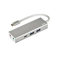 Hama USB 3.1 Type-C hub, 3-voudig, met 3,5 mm jack (2 x USB-A, 1 x USB-C, microfoon-/hoofdtelefoonaansluiting, 5 Gbit/s Super-Speed, voor PC/Mac/Laptop/Tablet, OTG-compatibel) externe USB-verdeler, - thumbnail