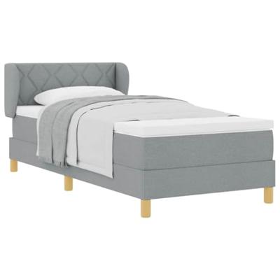 Boxspringbed met matras stof lichtgrijs 100x200 cm