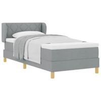 Boxspringbed met matras stof lichtgrijs 100x200 cm - thumbnail