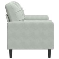 Tweezitsbank met sierkussens 140 cm fluweel lichtgrijs - thumbnail