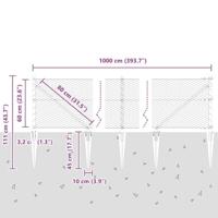 VidaXL Afrasteringspaal groen 10 x 0,6 m (25 mm gaas) staal en pvc - thumbnail