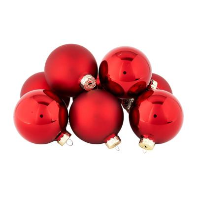 Kerstbal rood - glas - set van 8 Kerstbal rood - glas - set van 8