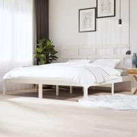 Bedframe massief grenenhout wit 200x200 cm - thumbnail