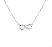 TFT Zilveren Ketting Infinity Zirkonia 1,2 mm x 41+4 cm - thumbnail