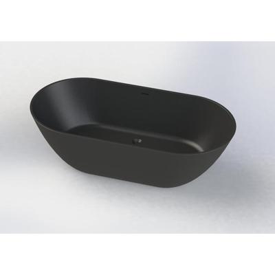 Vrijstaand Ligbad Arcqua Cusco Cast Marble 175x85x55 cm Mat Zwart