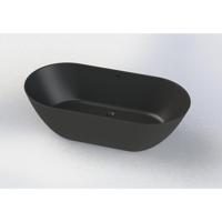 Vrijstaand Ligbad Arcqua Cusco Cast Marble 175x85x55 cm Mat Zwart - thumbnail