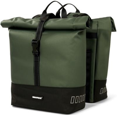 Urbanproof tas double roll up recycle 38l groen