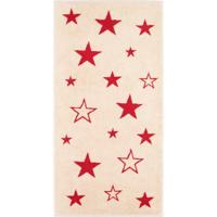 Cawö Cawo Christmas Edition 792 Stars Handdoek rot - thumbnail