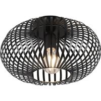 LED Plafondlamp - Plafondverlichting - Trion Johy - E27 Fitting - Rond - Industrieel - Mat Zwart - Aluminium - 30cm - thumbnail
