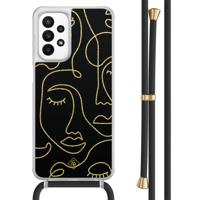 Samsung Galaxy A23 hoesje met koord - Abstract faces - thumbnail