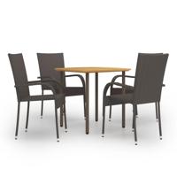 VidaXL 5-delige tuinset poly rattan bruin - thumbnail