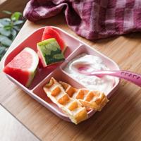 BEABA Siliconenlunch set 2-delig gecompartimenteerd - roze - thumbnail