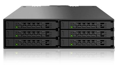 ICY DOCK Wissellijst voor 6 x 2,5 inch (6,4 cm) SATA SSD/HDD in 1 x 13,3 cm (5,25 inch) - volledig metalen ToughArmor MB996SP-6SB
