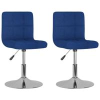 Eetkamerstoelen 2 st draaibaar stof blauw - thumbnail