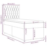 Boxspring met matras stof blauw 100x200 cm - thumbnail