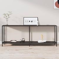 Wandtafel 200x35x75,5 cm gehard glas zwart - thumbnail