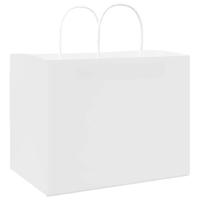 VidaXL Papieren zakken 250 st met hengsels 32x22x24 cm wit - thumbnail