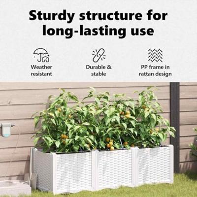 Tuin Bloempot 3 pcs Wit Staal