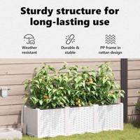 Tuin Bloempot 3 pcs Wit Staal - thumbnail