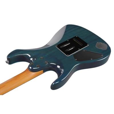 Ibanez MMN1 Transparent Aqua Blue Martin Miller Signature elektrische gitaar met koffer - thumbnail