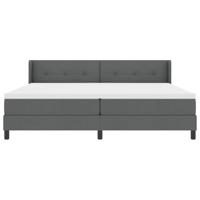 Donkergrijs Boxspringbed met Matras, 200 x 200 cm, Stof - thumbnail