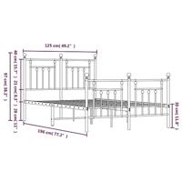 Bedframe met hoofd- en voeteneinde metaal wit 120 x 190 cm - thumbnail