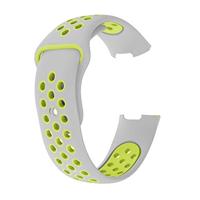Fitbit Charge 3 & 4 siliconen DOT bandje - Groen / Grijs - Maat: Small - thumbnail