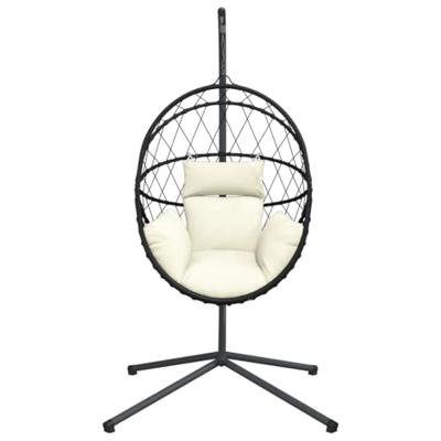 VidaXL Hangstoel met standaard rattan en staal beige