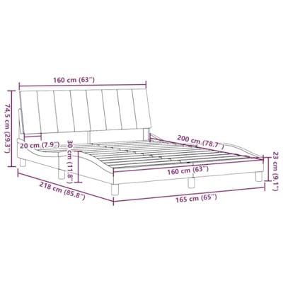 Bedframe zonder matras "Hanko" stof crèmekleurig 160x200 cm