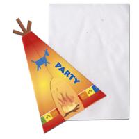 Folat BV Indianen uitnodigingen, 8st. - thumbnail