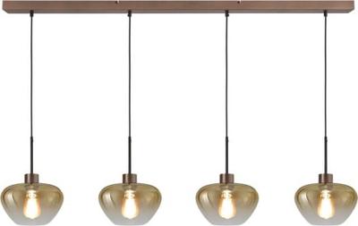 Masterlight 4-lichts hanglampGenua bruin met goud glas Ø 24cm - 2971-15-15-130-4-24