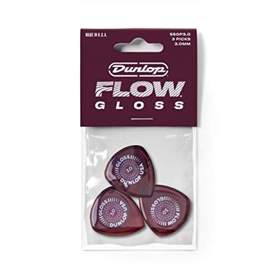 Dunlop 550P300 Flow Gloss 3.0 mm plectrumset (3 stuks) Dunlop 550P300 Flow Gloss 3.0 mm plectrumset (3 stuks)