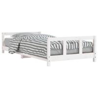 Kinderbedframe 90x190 cm massief grenenhout wit - thumbnail