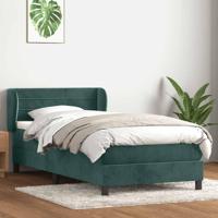 Boxspring met matras fluweel donkergroen 90x210 cm - thumbnail