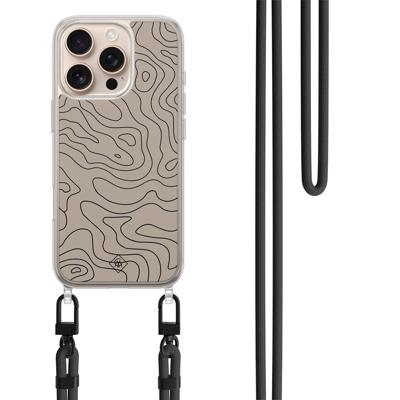 iPhone 16 Pro hoesje met zwart koord - Abstract lines