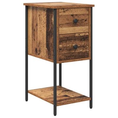 Nachtkastje 2 pcs Oud hout 32 x 42 x 70 cm Bewerkt hout