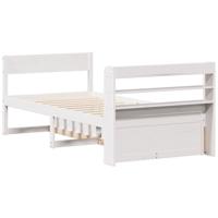 Bedframe zonder matras massief grenenhout wit 75x190 cm - thumbnail