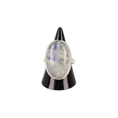 Zilveren Ring Maansteen Regenboog (Model 3)