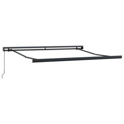 Luifel uittrekbaar 3x2,5 m stof en aluminium antraciet en wit