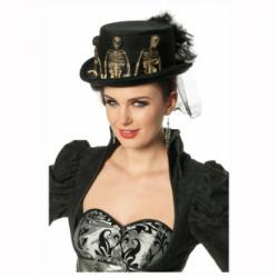 Hoge hoed zwart skelet