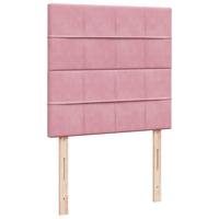 Boxspring met matras fluweel roze 140x200 cm - thumbnail
