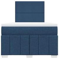 Boxspring met matras stof blauw 120x200 cm - thumbnail